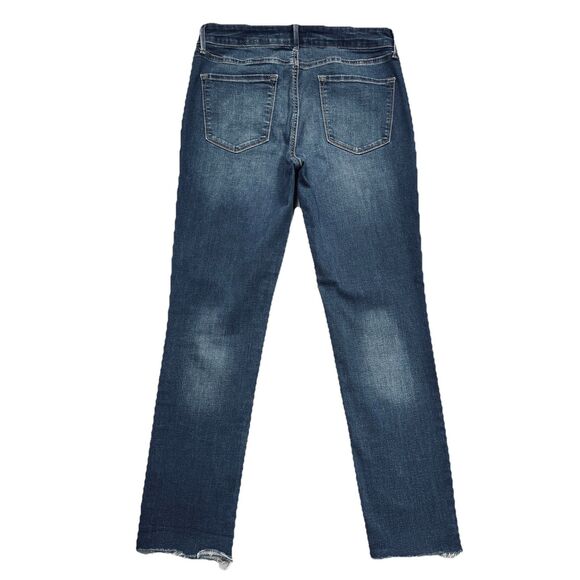 Apt 9 Straight Jeans 10 (31x27.5) Blue Super Stretch Distressed Denim Womens - Picture 3 of 9